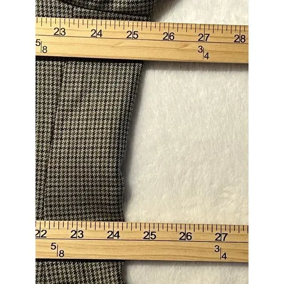 Ralph Lauren LRL Mens 48L Tan Brown Houndstooth Silk Wool Blazer Sport Jacket - Picture 12 of 14